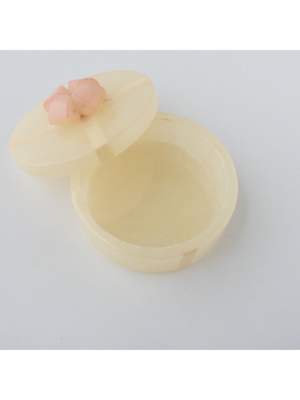 Natural Stone Jewelry Box Trinket Dish Jar with Lid Vintage